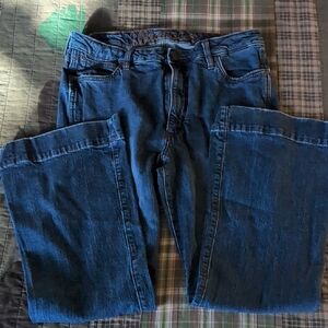 Wrangler Blue Denim Jeans with Tan Stitching